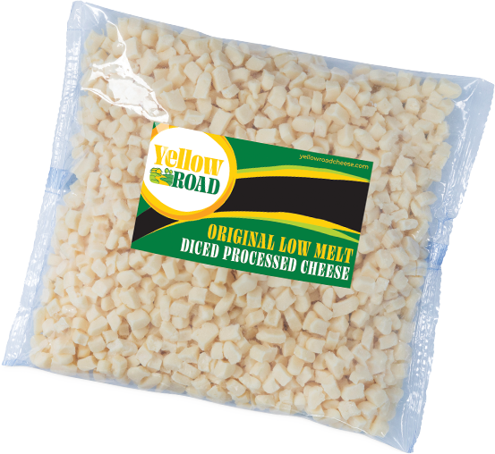 low melt diced processed cheese, original